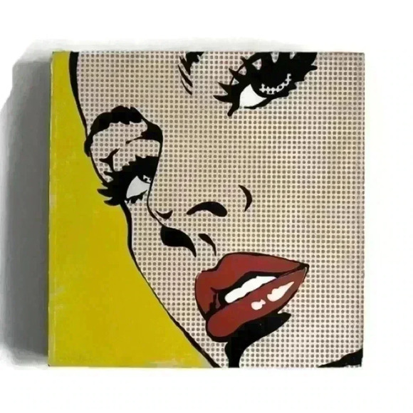 Retro Pop Art  Women Face Print on Wood Home Decor - Picture 1 of 12